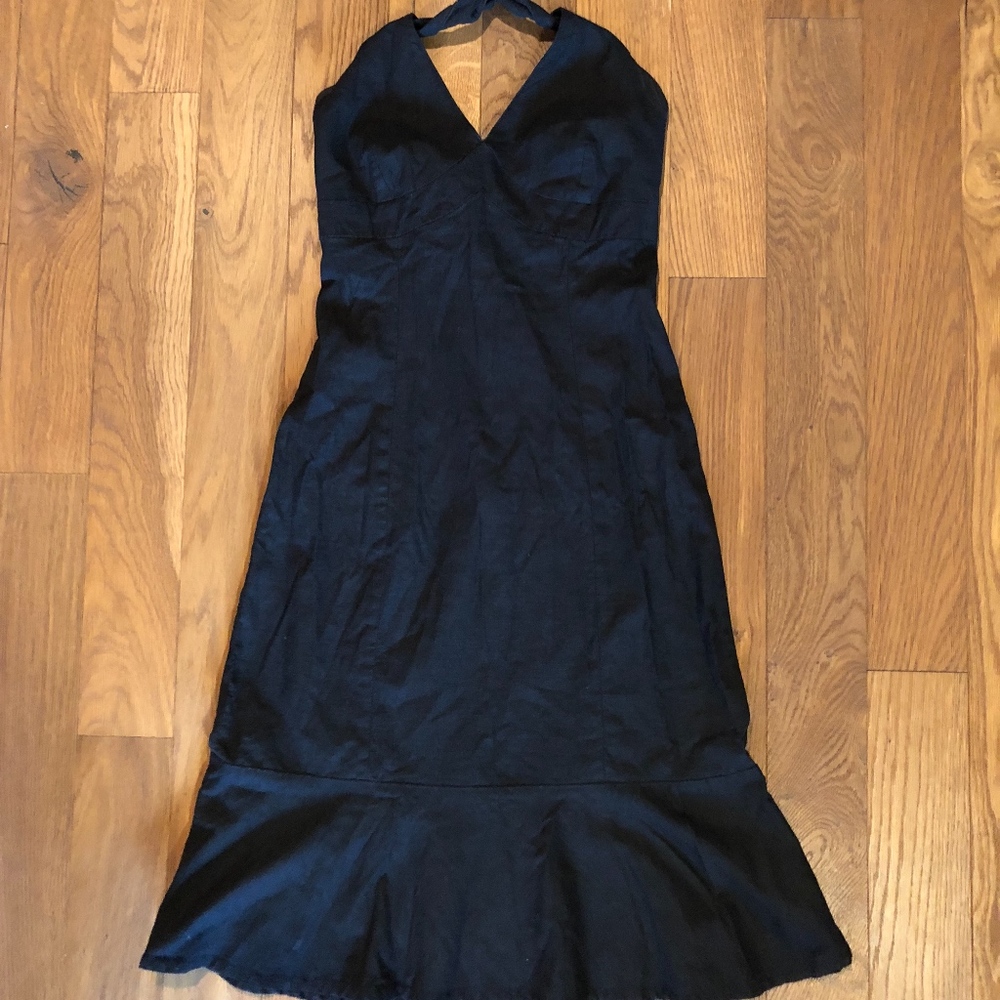 Black Linen halter dress
